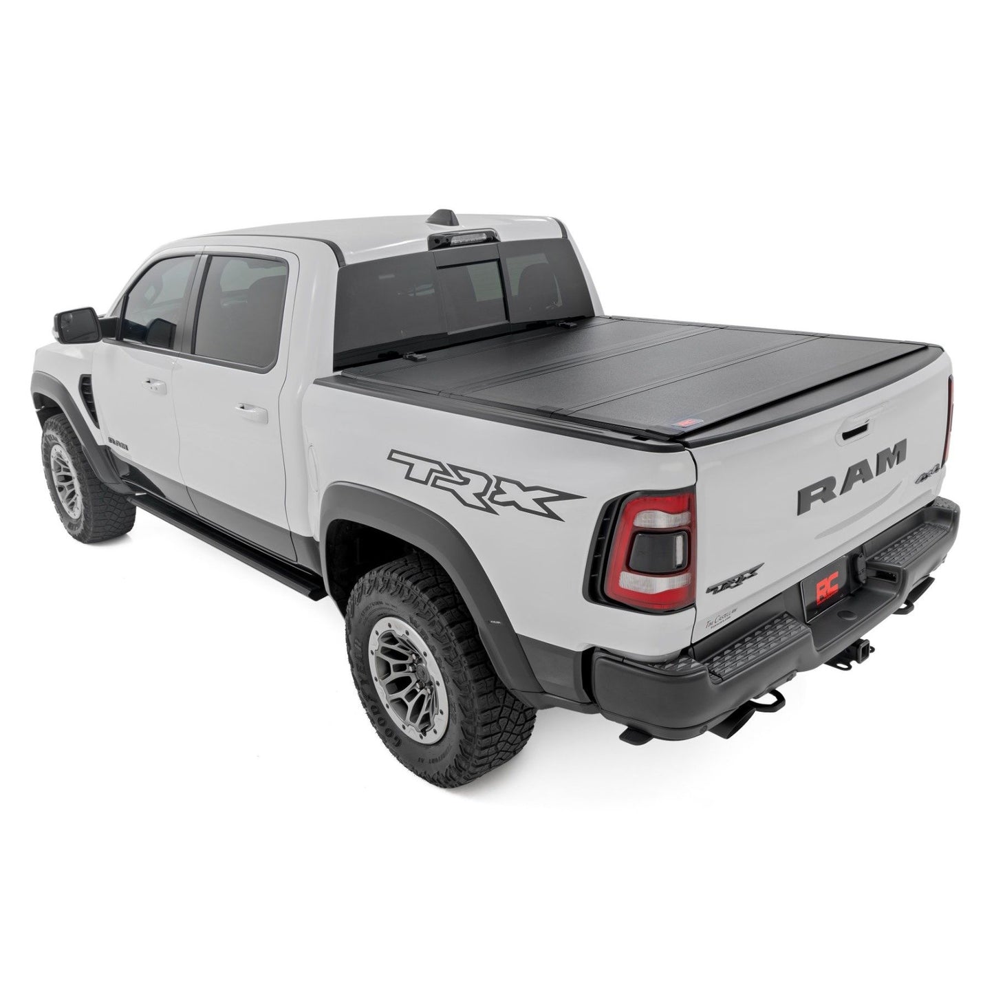 ROUGH COUNTRY Hard Tri-Fold Flip Up Fold Bed Cover | 5'7" Bed | Ram 1500 (19-25)/1500 TRX (21-24)  | 49320550