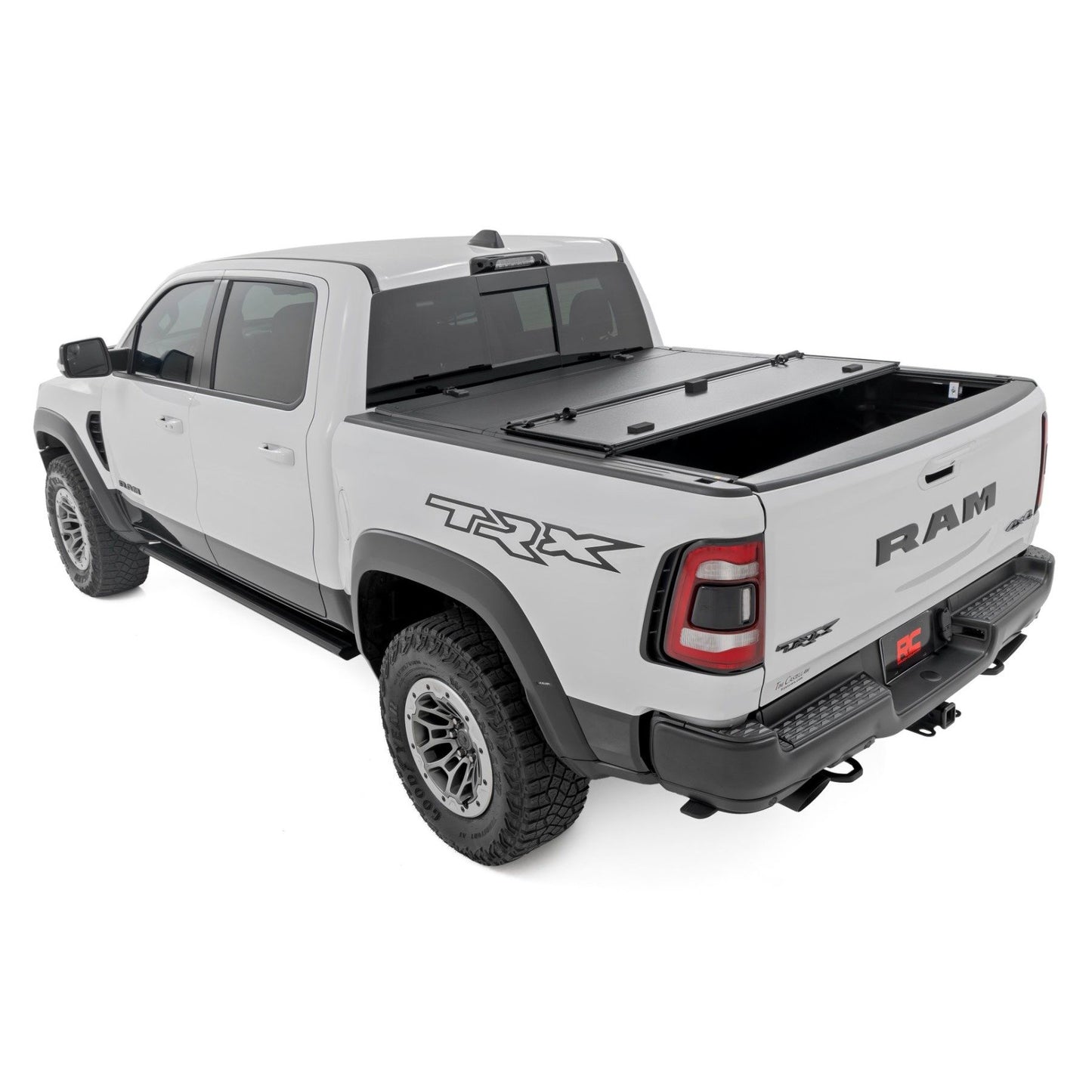 ROUGH COUNTRY Hard Tri-Fold Flip Up Bed Cover | 6'4" | Ram 1500 (19-25)/1500 TRX (21-24)  | 49320650