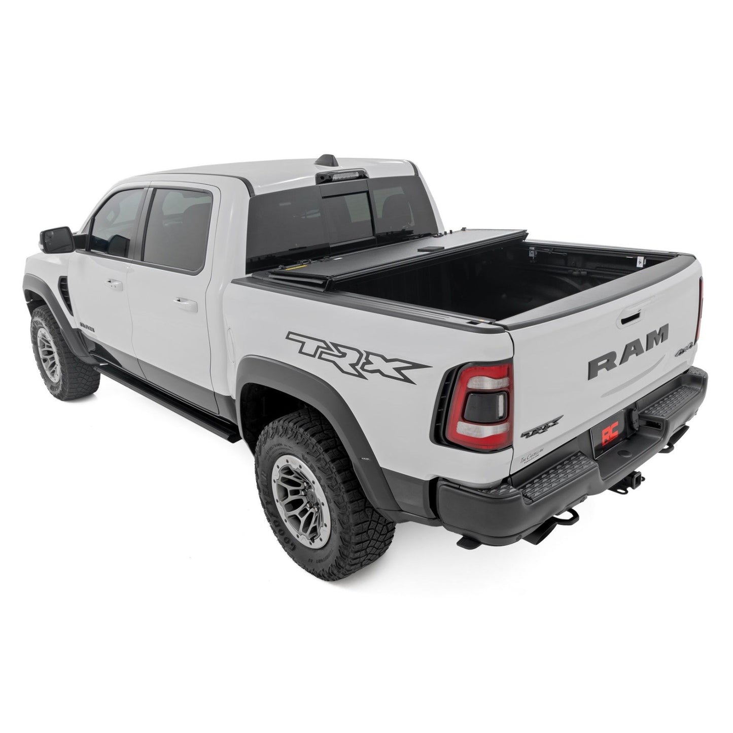 ROUGH COUNTRY Hard Tri-Fold Flip Up Bed Cover | 6'4" | Ram 1500 (19-25)/1500 TRX (21-24)  | 49320650