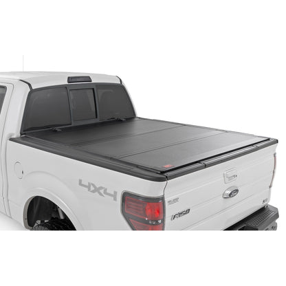 ROUGH COUNTRY Hard Tri-Fold Flip Up Bed Cover | 6'7" Bed | Ford F-150 2WD/4WD (2004-2014) | 49214650