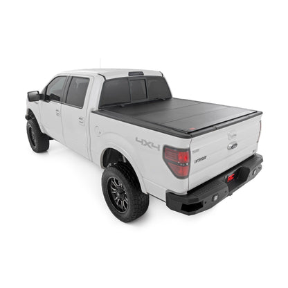 ROUGH COUNTRY Hard Tri-Fold Flip Up Bed Cover | 5'7" Bed | Ford F-150 2WD/4WD (2004-2014) | 49214550