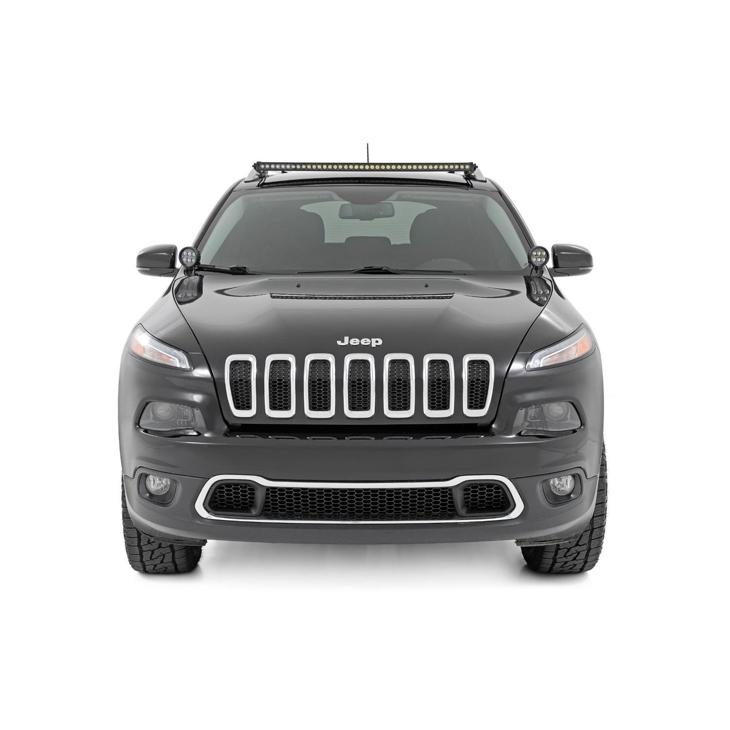 ROUGH COUNTRY LED Light Kit | Roof Mount | 40" Black Single Row | Jeep Cherokee KL (14-23) | 70086
