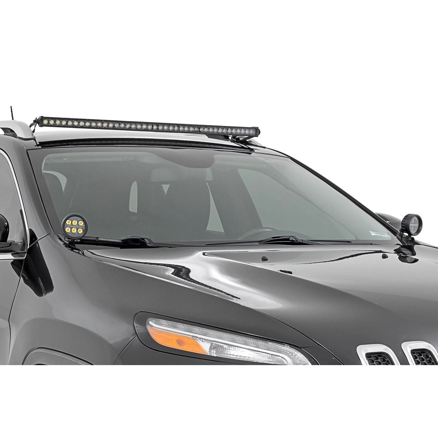ROUGH COUNTRY LED Light Kit | Roof Mount | 40" Black Single Row | Jeep Cherokee KL (14-23) | 70086
