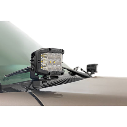 ROUGH COUNTRY LED Light Kit | Ditch Mount | Black Series Round | 3.5 Inch | Amber DRL | Chevy 1500 (99-06) | 82286