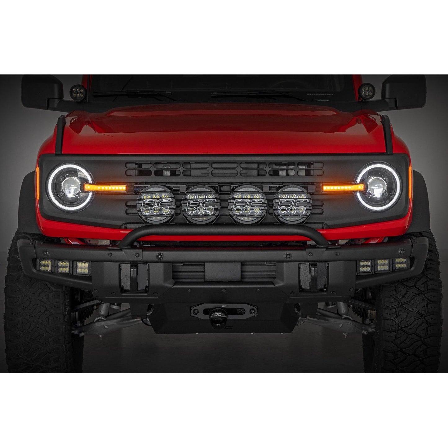 ROUGH COUNTRY DRL Halo LED Headlights | DOT Approved | Ford Bronco 4WD (2021-2025) | RCH5500