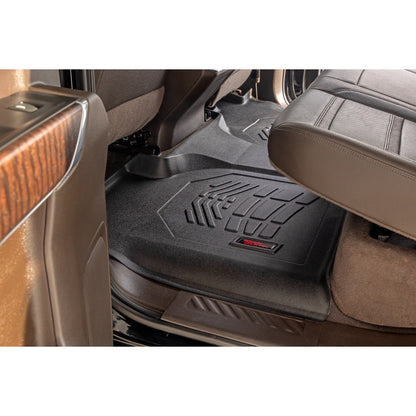 ROUGH COUNTRY Sure-Fit Floor Mats | FR & RR | FR Over Hump | Crew | Chevy/GMC 1500/2500HD/3500HD (19-25) | SM21613