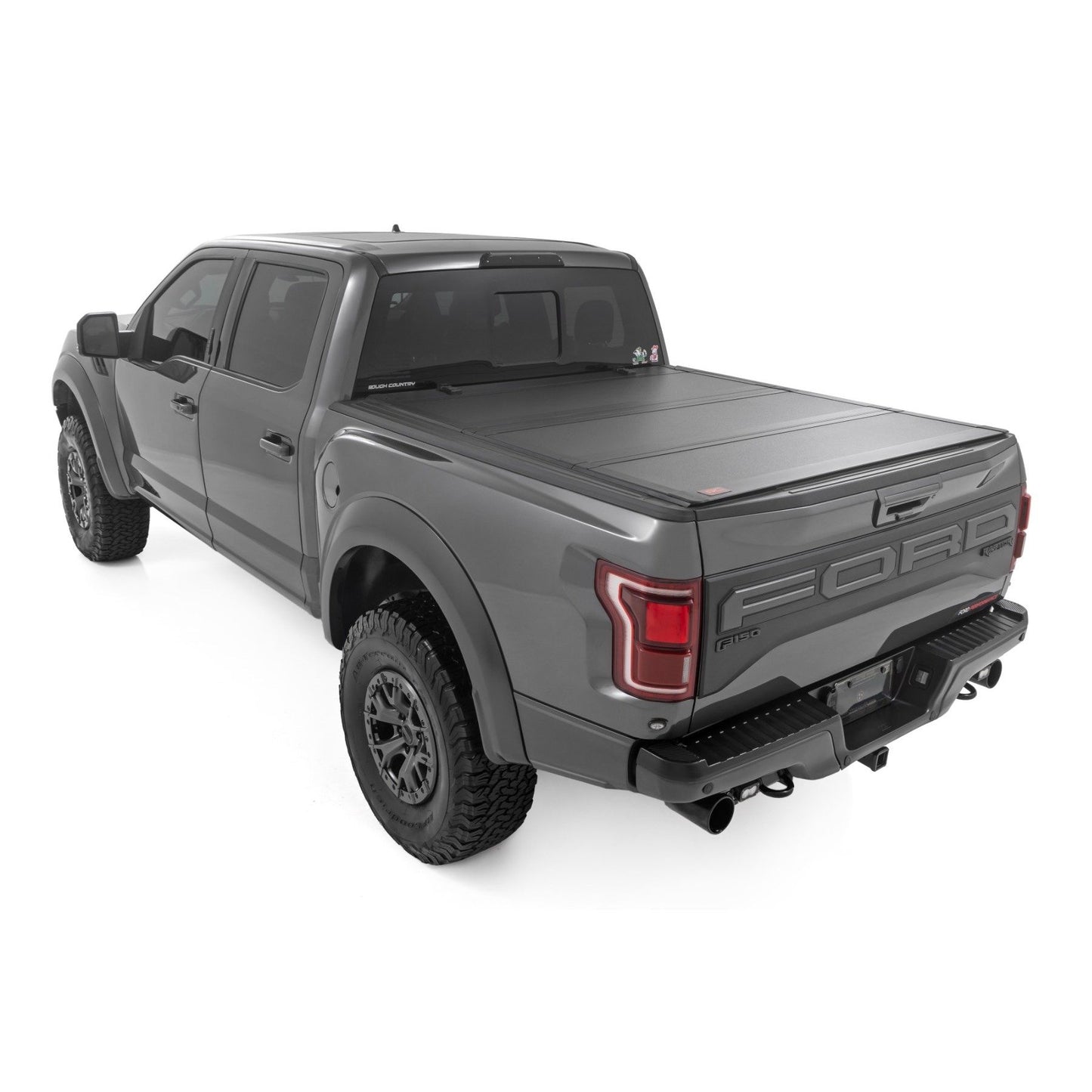 ROUGH COUNTRY Hard Tri-Fold Flip Up Bed Cover | 5'7" Bed | Ford F-150 (21-25)/F-150 Lightning (22-25)  | 49221550