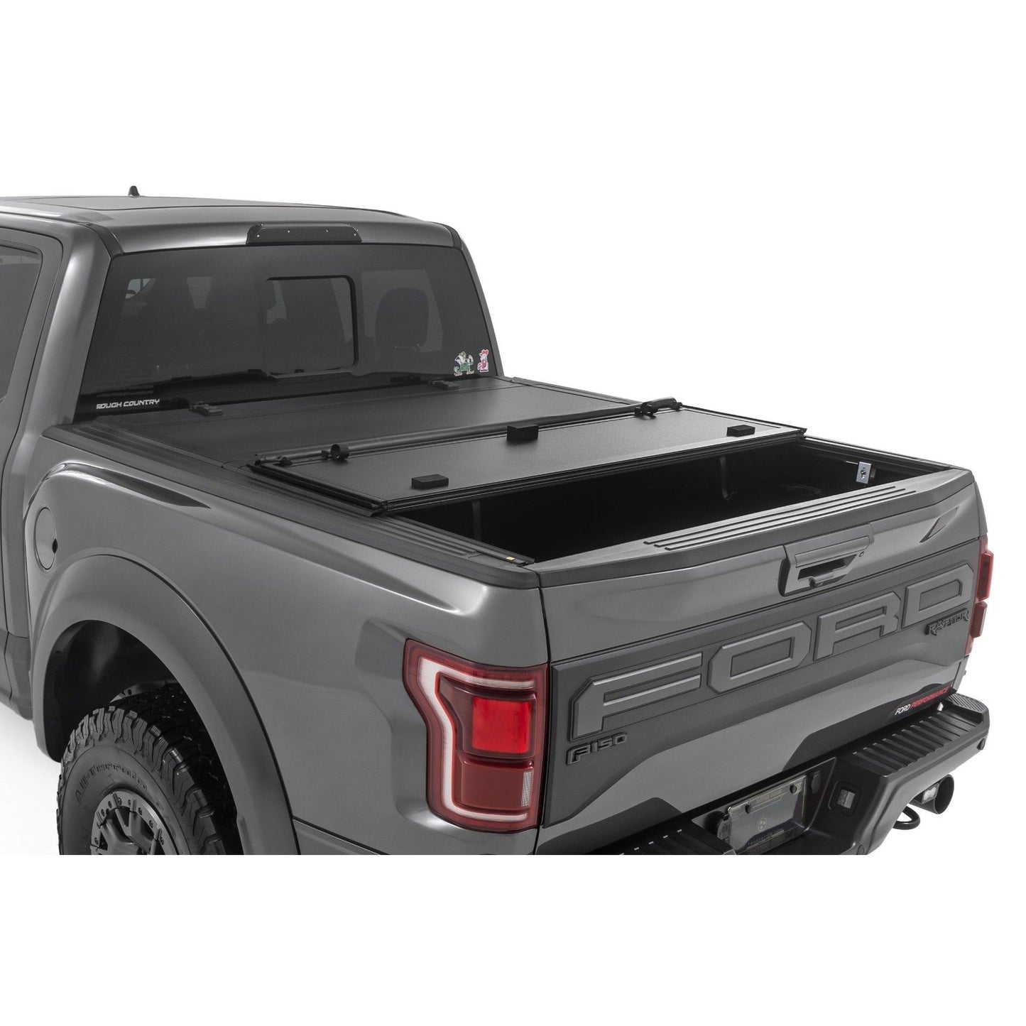 ROUGH COUNTRY Hard Tri-Fold Flip Up Bed Cover | 5'7" Bed | Ford F-150 (21-25)/F-150 Lightning (22-25)  | 49221550