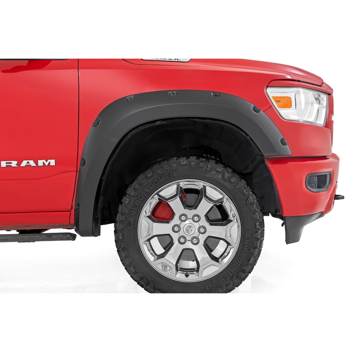 ROUGH COUNTRY Pocket Fender Flares| PAU Granite Crystal | Ram 1500 2WD/4WD (2019-2024) | F-D10914A-PAU
