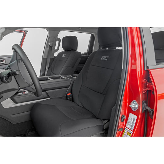 ROUGH COUNTRY Seat Covers | No Rear Cup Holder | Toyota Tundra 2WD/4WD (2022-2025) | 91054