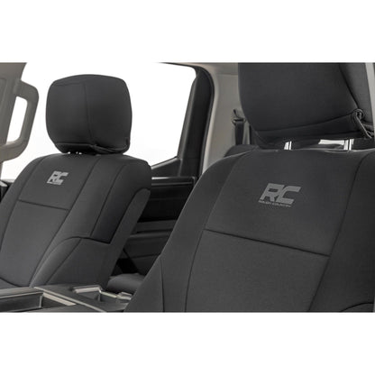 ROUGH COUNTRY Seat Covers | No Rear Cup Holder | Toyota Tundra 2WD/4WD (2022-2025) | 91054
