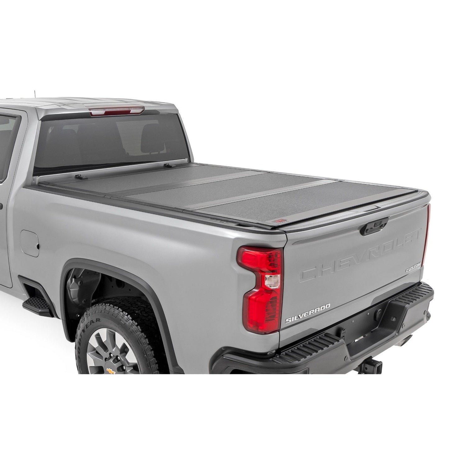 ROUGH COUNTRY Hard Tri-Fold Flip Up Bed Cover | 6'9" Bed | Chevy/GMC  Silverado/Sierra 2500HD/3500HD (20-25) | 49120651