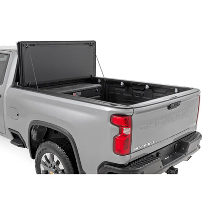 ROUGH COUNTRY Hard Tri-Fold Flip Up Bed Cover | 6'9" Bed | Chevy/GMC  Silverado/Sierra 2500HD/3500HD (20-25) | 49120651