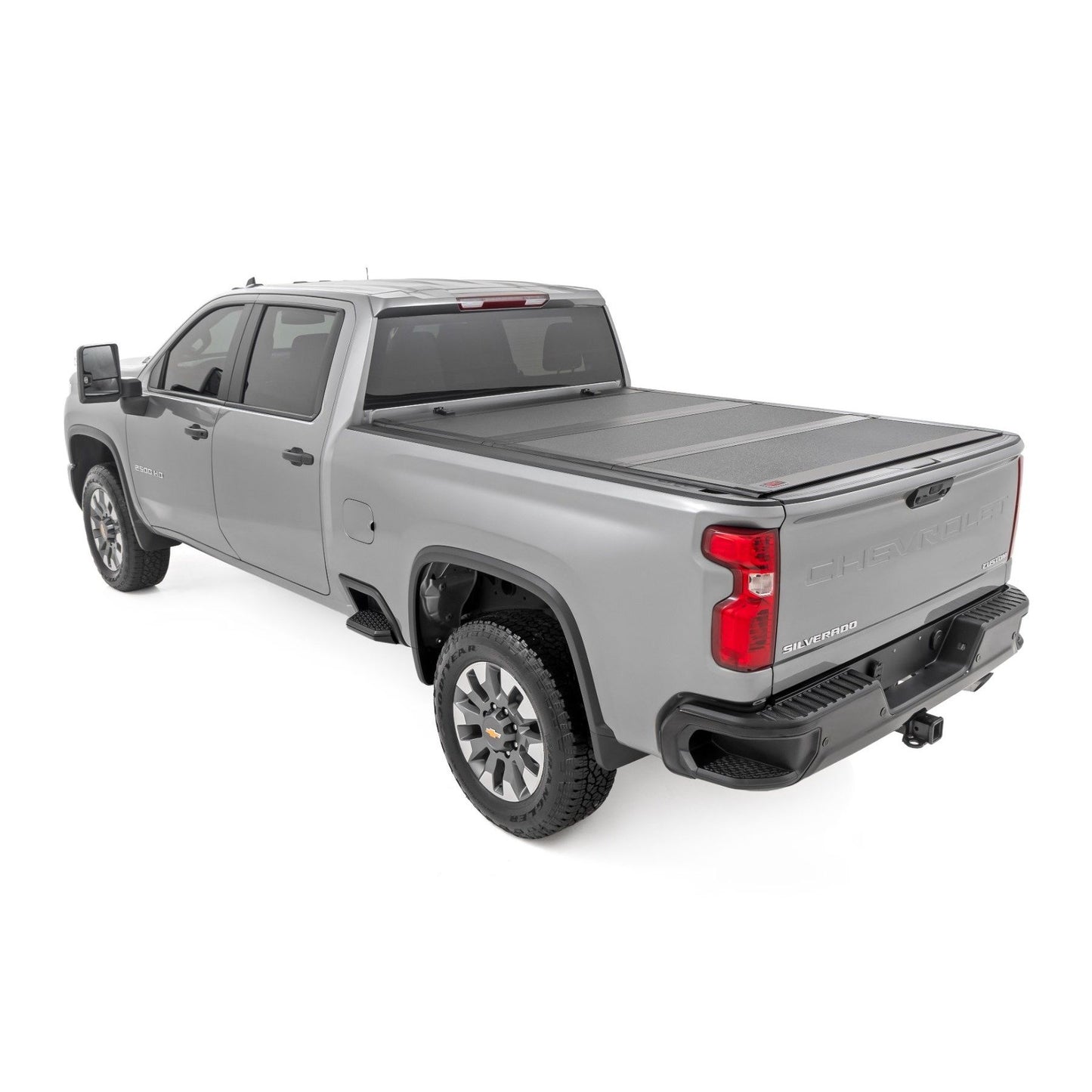 ROUGH COUNTRY Hard Tri-Fold Flip Up Bed Cover | 6'9" Bed | Chevy/GMC  Silverado/Sierra 2500HD/3500HD (20-25) | 49120651