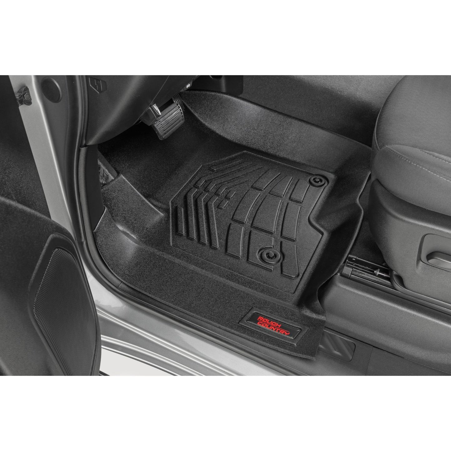 ROUGH COUNTRY Floor Mats | FR Bucket | Crew | Chevy/GMC 1500/2500HD/3500HD (19-26 & Classic) | SM2161