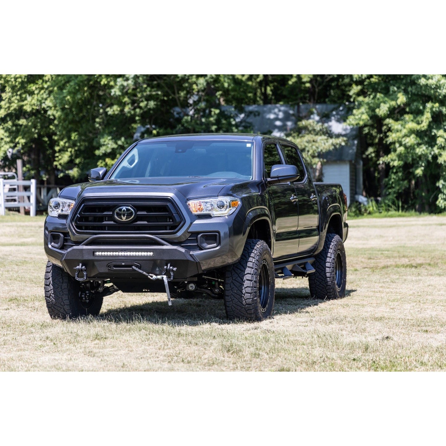 ROUGH COUNTRY Front Bumper | Hybrid | 12000-Lb Pro Series Winch | Synthetic Rope | Toyota Tacoma (16-23) | 10715