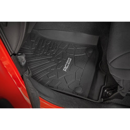 ROUGH COUNTRY Flex-Fit Floor Mats | FR & RR | RR Lockable | Jeep Gladiator JT 4WD (20-25) | FF-61501