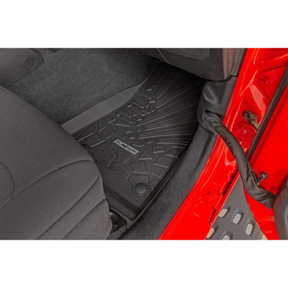 ROUGH COUNTRY Flex-Fit Floor Mats | FR & RR | RR Lockable | Jeep Gladiator JT 4WD (20-25) | FF-61501