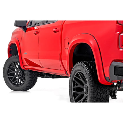 ROUGH COUNTRY | Sport Fender Flares  G42 White Sands  Chevy Silverado 1500 2WD/4WD (19-26) | S-C12210-G42