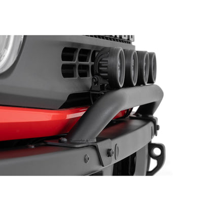 ROUGH COUNTRY Light Bar Mount | 3.5" Round LED (Quad) | Black | Amber DRL | OE Modular Steel | Ford Bronco (21-24) | 51136
