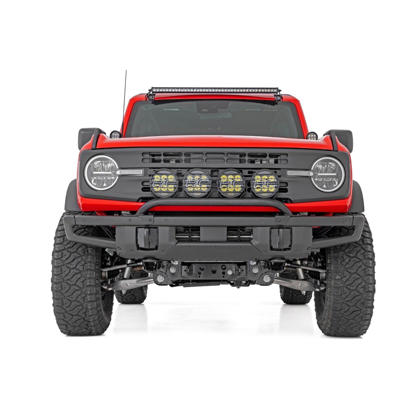 ROUGH COUNTRY Light Bar Mount | 6.5 Inch Round LED (Quad) | OE Modular Steel | Ford Bronco (21-25) | 51137