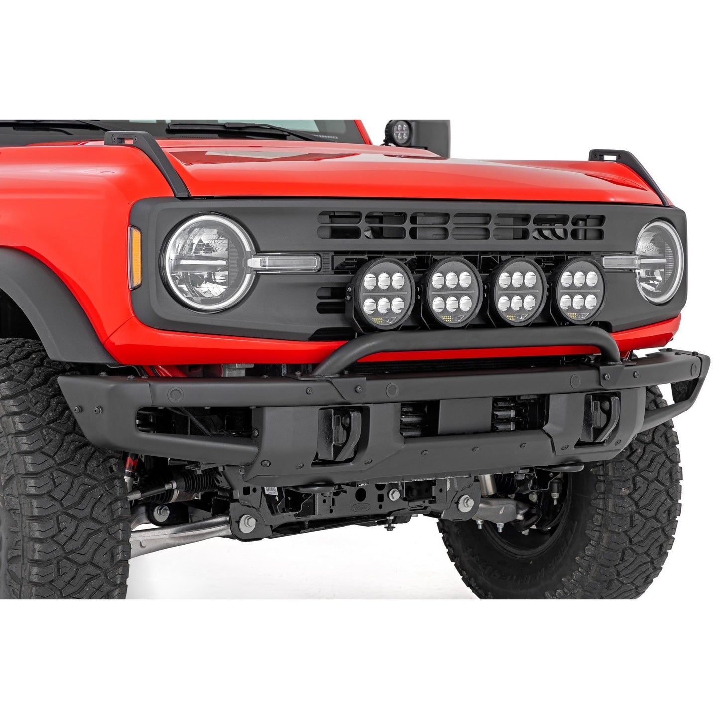 ROUGH COUNTRY Light Bar Mount | 6.5 Inch Round LED (Quad) | OE Modular Steel | Ford Bronco (21-25) | 51137