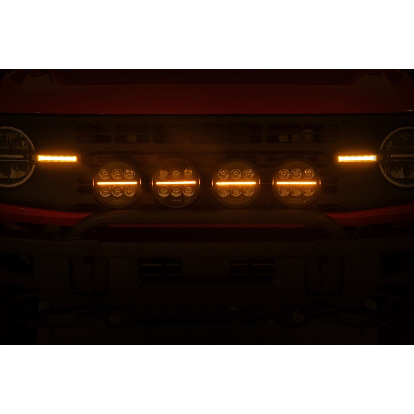 ROUGH COUNTRY Light Bar Mount | 6.5 Inch Round LED (Quad) | OE Modular Steel | Ford Bronco (21-25) | 51137