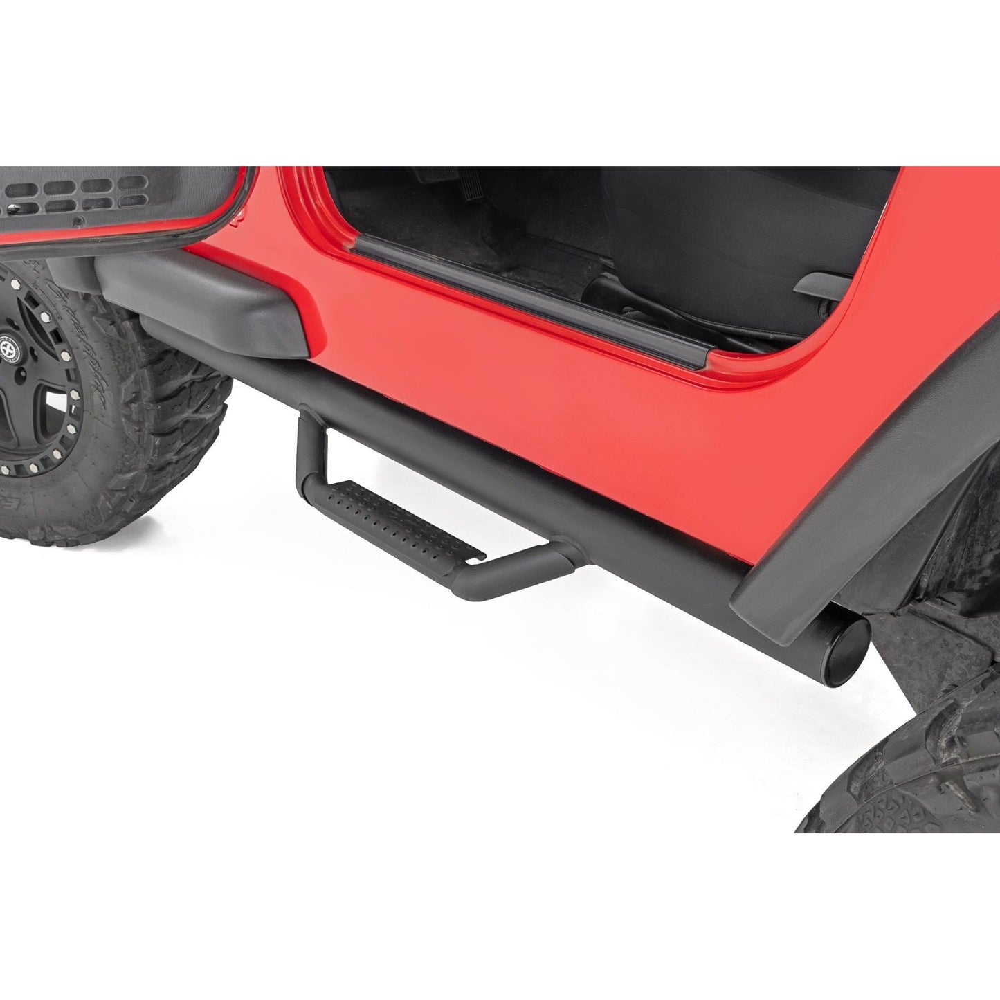 ROUGH COUNTRY Nerf Steps | Full Length | Jeep Wrangler TJ 4WD (1997-2006) | RCJ9746A