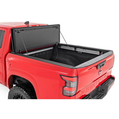 ROUGH COUNTRY Hard Tri-Fold Flip Up Bed Cover | 5' Bed | Nissan Frontier 2WD/4WD (22-25) | 49520551A