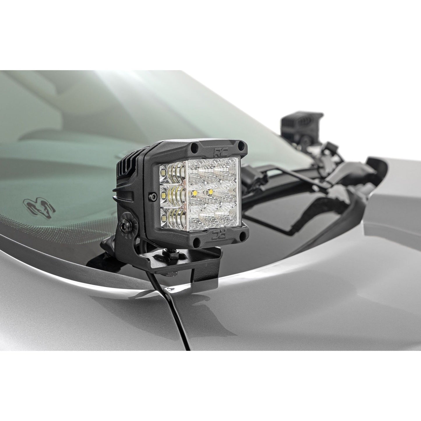 ROUGH COUNTRY LED Light Kit | Ditch Mount | 2" Black Pair | White DRL | Ram 1500 (19-25) | 82292