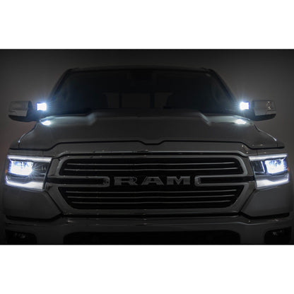 ROUGH COUNTRY LED Light Kit | Ditch Mount | 2" Black Pair | Spot | Ram 1500 2WD/4WD (19-25) | 82290