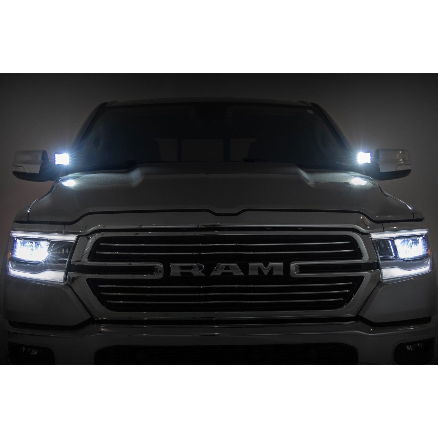 ROUGH COUNTRY LED Light Kit | Ditch Mount | 2" Black Pair | Amber DRL | Ram 1500 (19-25) | 82289