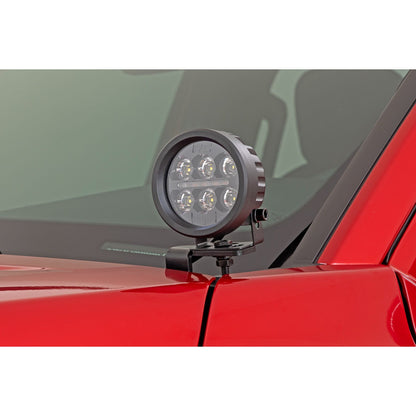ROUGH COUNTRY LED Light Kit | Ditch Mount | Black Series Round | 3.5 Inch | Amber DRL | Toyota Tacoma (24-25) | 72106