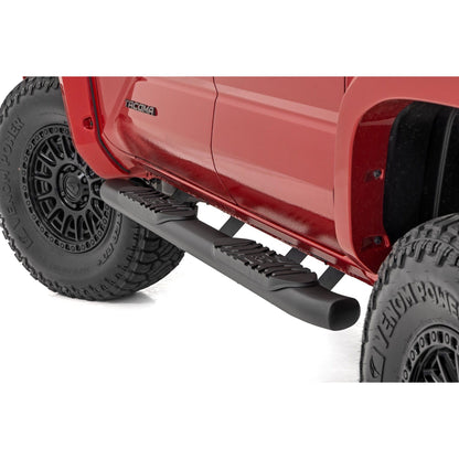 ROUGH COUNTRY Oval Nerf Step | Double Cab | Black | Toyota Tacoma 2WD/4WD (2024-2025) | 21017