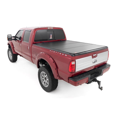 ROUGH COUNTRY Hard Tri-Fold Flip Up Bed Cover | 6'10" Bed | Ford F-250/F-350 Super Duty (99-16) | 49214651