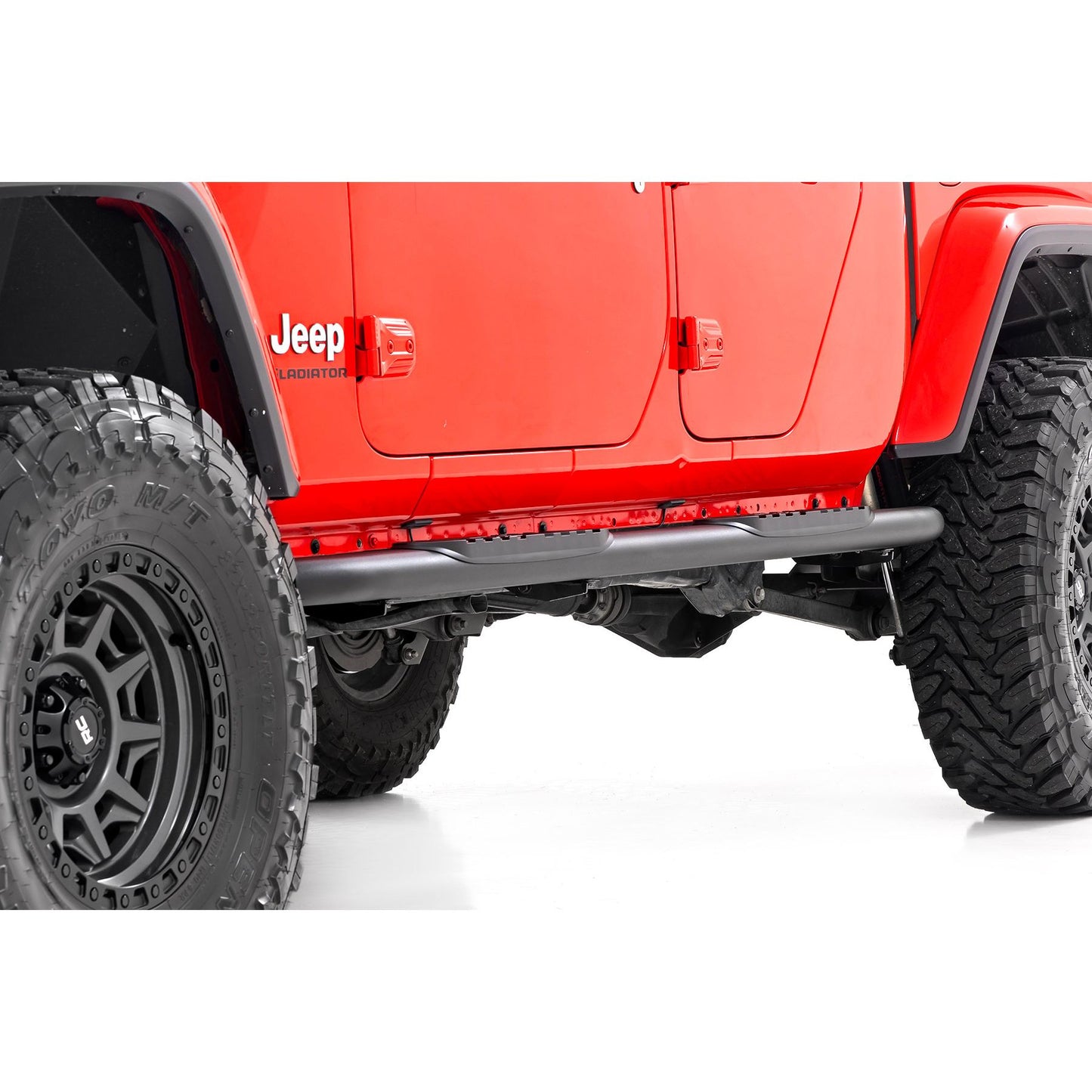 ROUGH COUNTRY Oval Nerf Steps | Black | Jeep Gladiator JT 4WD (2020-2025) | 21015