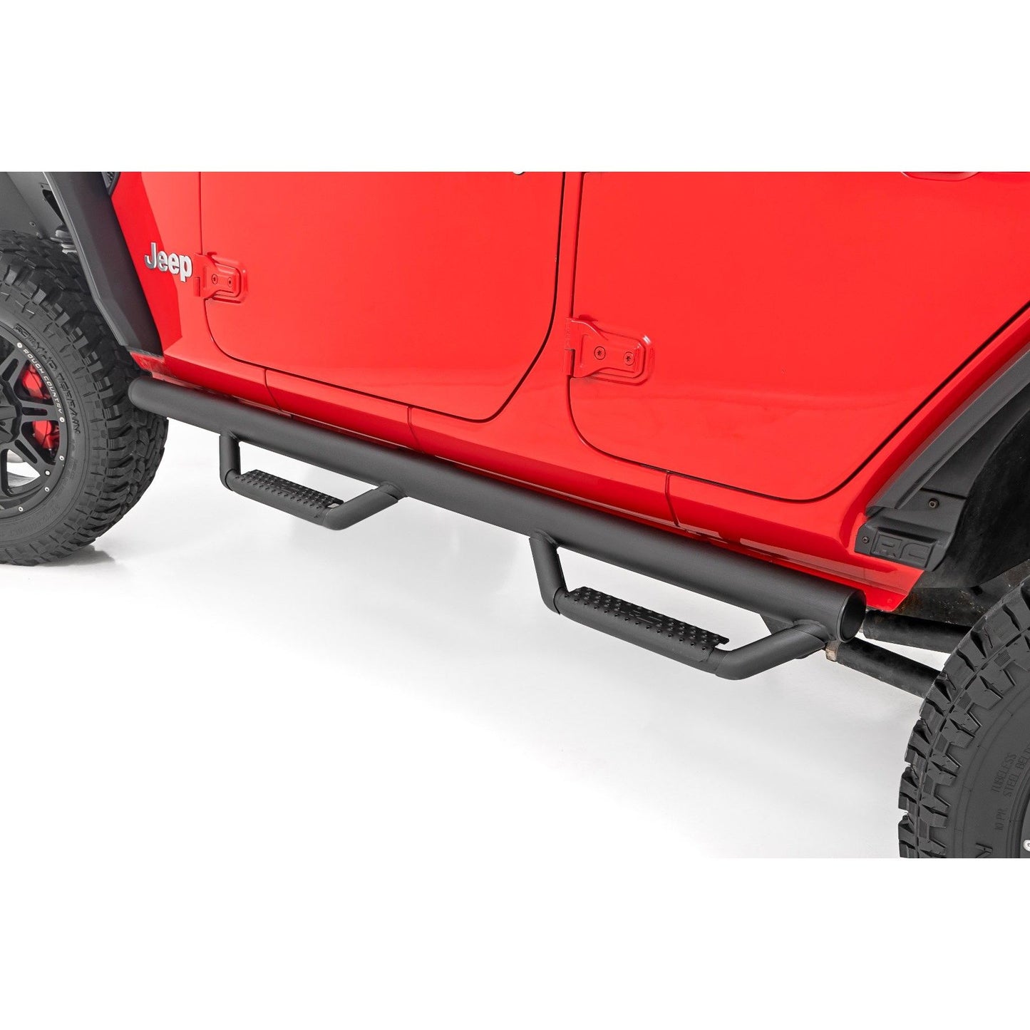 ROUGH COUNTRY Nerf Steps | Wheel to Wheel | 4 Door | Jeep Wrangler Unlimited 2WD/4WD (07-18) | 90764B