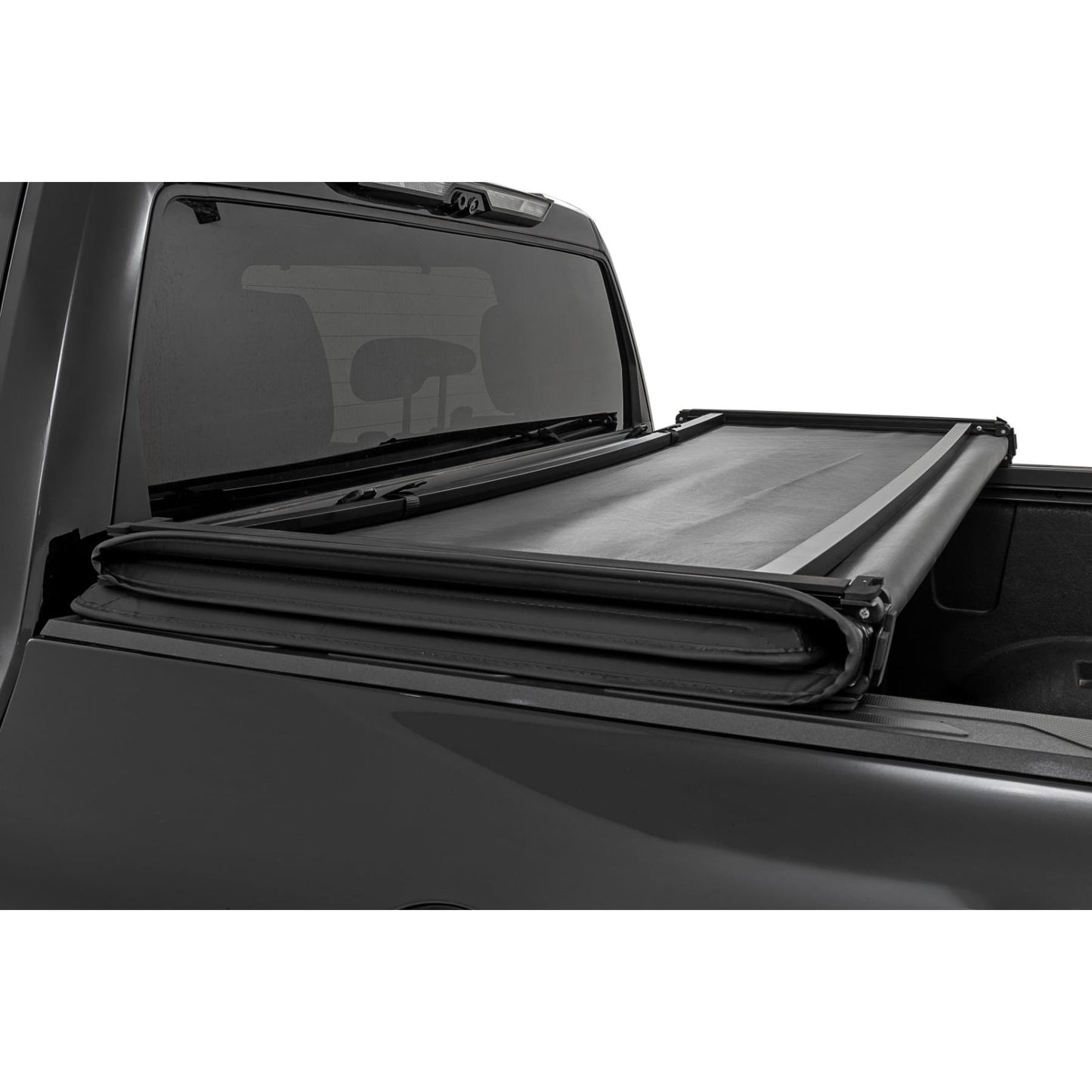 ROUGH COUNTRY | Soft Tri-Fold Bed Cover  With & W/O OE Rails  6'7" Bed  Toyota Tundra (22-26) | 41419660A