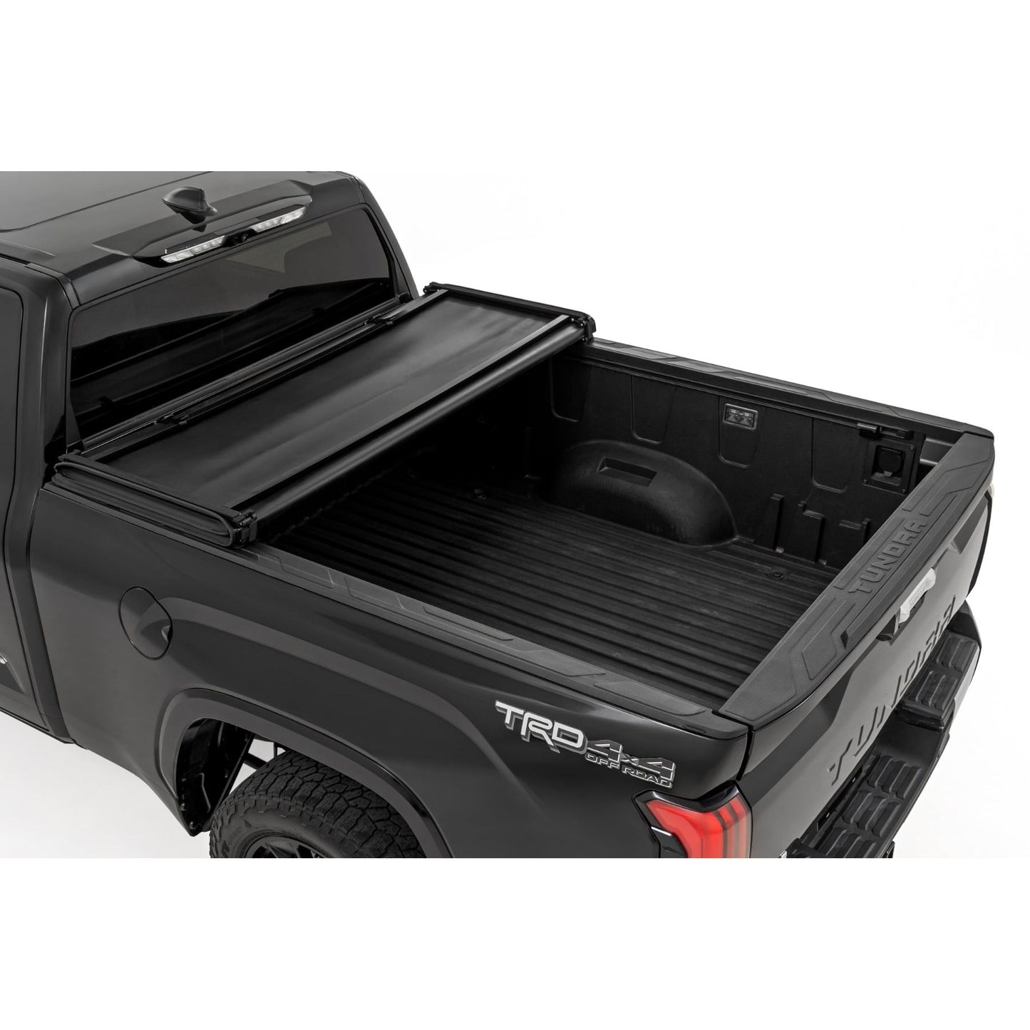 ROUGH COUNTRY | Soft Tri-Fold Bed Cover  With & W/O OE Rails  6'7" Bed  Toyota Tundra (22-26) | 41419660A