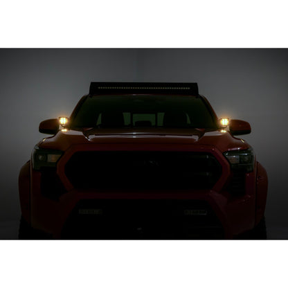 ROUGH COUNTRY LED Light Kit | Ditch Mount | Black Series Round | 3.5 Inch | Amber DRL | Toyota Tacoma (24-25) | 72106