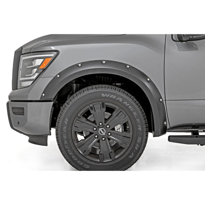ROUGH COUNTRY Pocket Fender Flares | Crew Cab | Nissan Titan 2WD/4WD (2017-2024) | F-N101705A