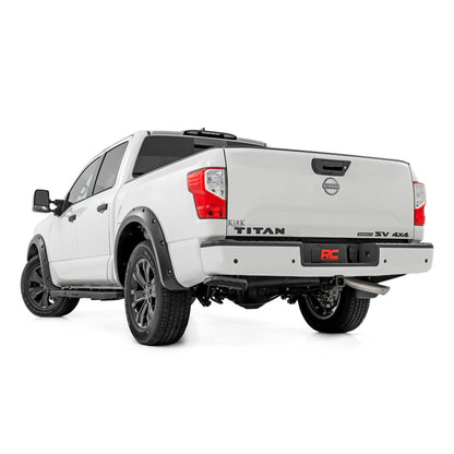 ROUGH COUNTRY Pocket Fender Flares | Crew Cab | W/O Emblem | Gloss Black | Nissan Titan (17-24) | F-N101705A-RCGB