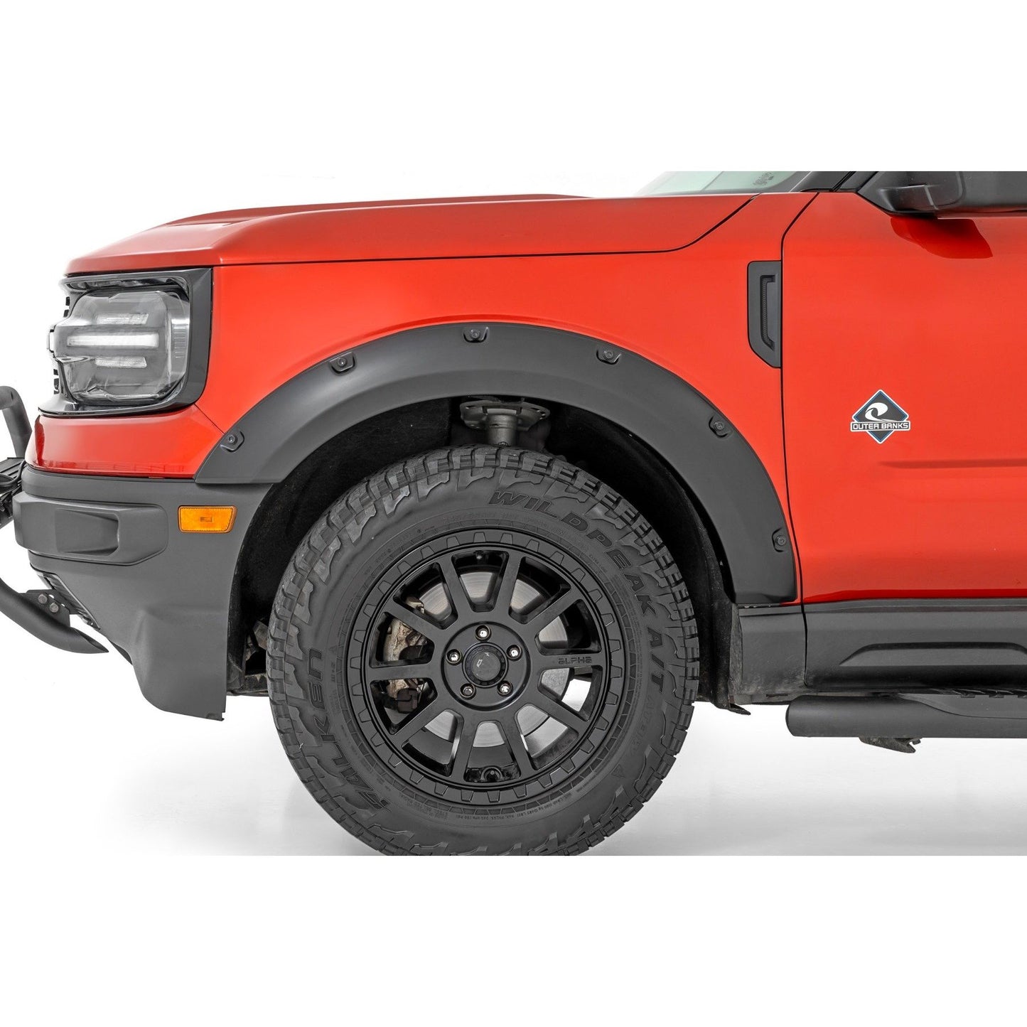 ROUGH COUNTRY Pocket Fender Flares | JS Iconic Silver | Ford Bronco Sport 4WD (2021-2025) | F-F11612A-JS