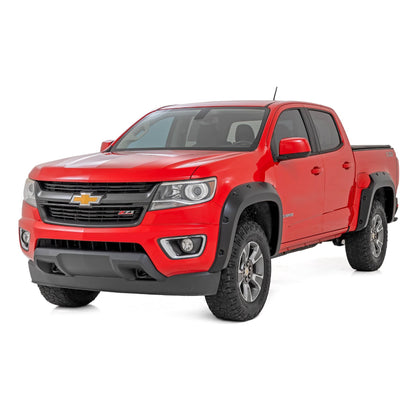 ROUGH COUNTRY Pocket Fender Flares | G9K Satin Steel | Chevy Colorado 2WD/4WD (2015-2022) | F-C11511A-G9K