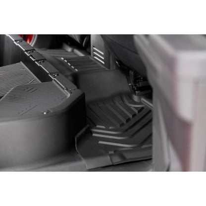 ROUGH COUNTRY Flex Fit Floor Mats | Front & Rear | Crew | Toyota Tacoma 2WD/4WD (2024-2025) | FF-71224