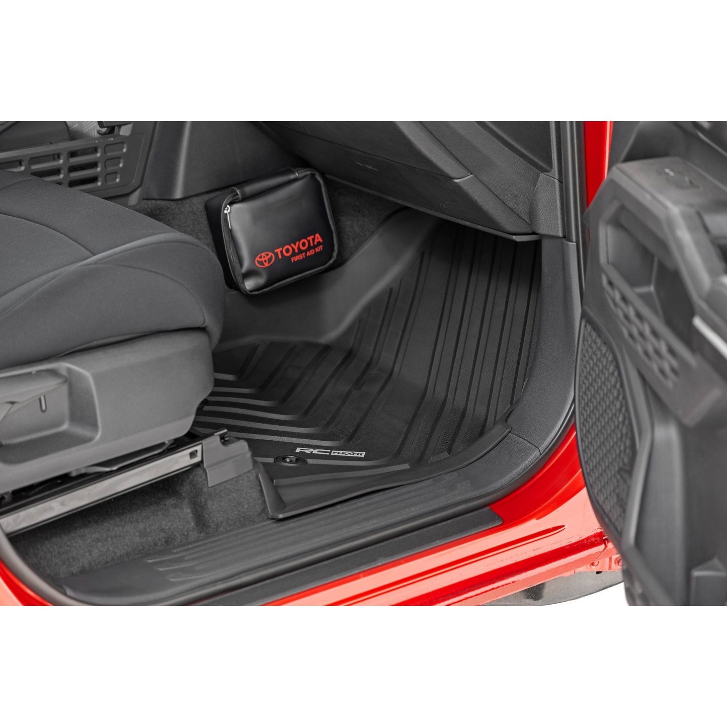 ROUGH COUNTRY Flex Fit Floor Mats | Front | Crew | Toyota Tacoma 2WD/4WD (2024-2025) | FF-7122