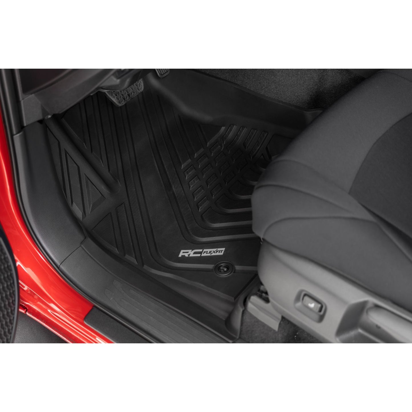 ROUGH COUNTRY Flex Fit Floor Mats | Front | Crew | Toyota Tacoma 2WD/4WD (2024-2025) | FF-7122