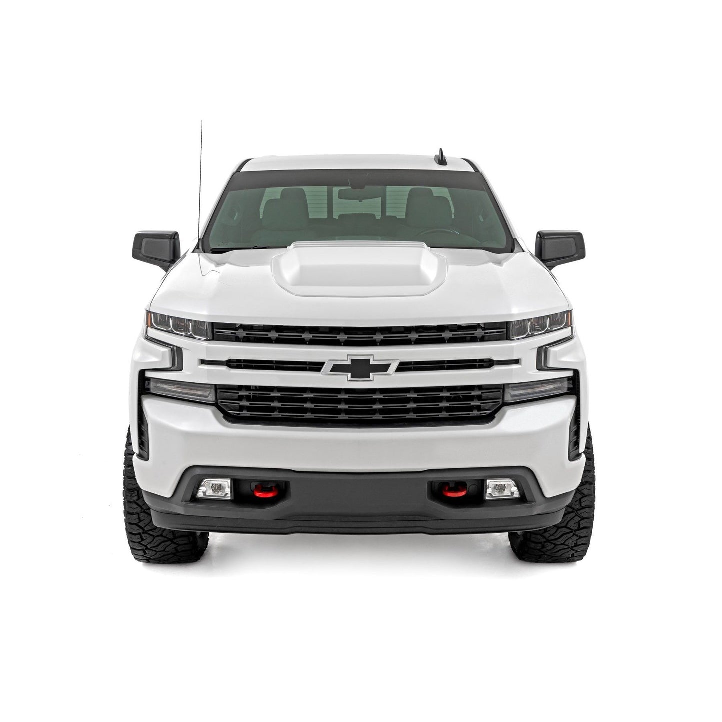 ROUGH COUNTRY Hood Scoop | GAZ Summit White | Chevy Silverado 1500 2WD/4WD (2019-2026 & Classic) | HS10010-GAZ