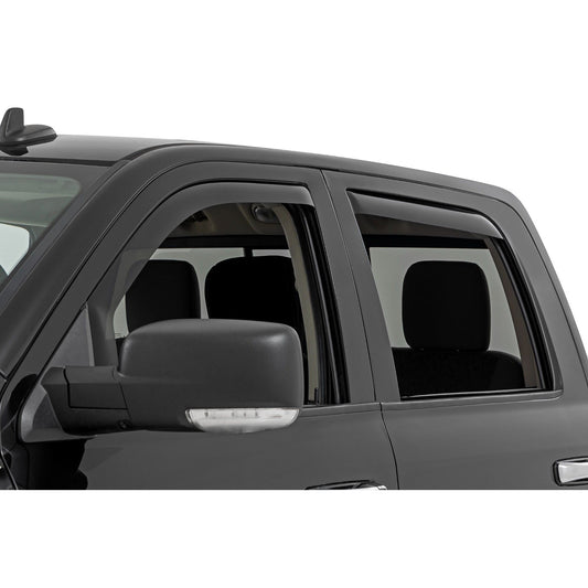 ROUGH COUNTRY Side Window Deflectors | In Channel Rain Guard | Ram 1500/2500/3500 (10-25 & Classic CREW CAB) | 840924
