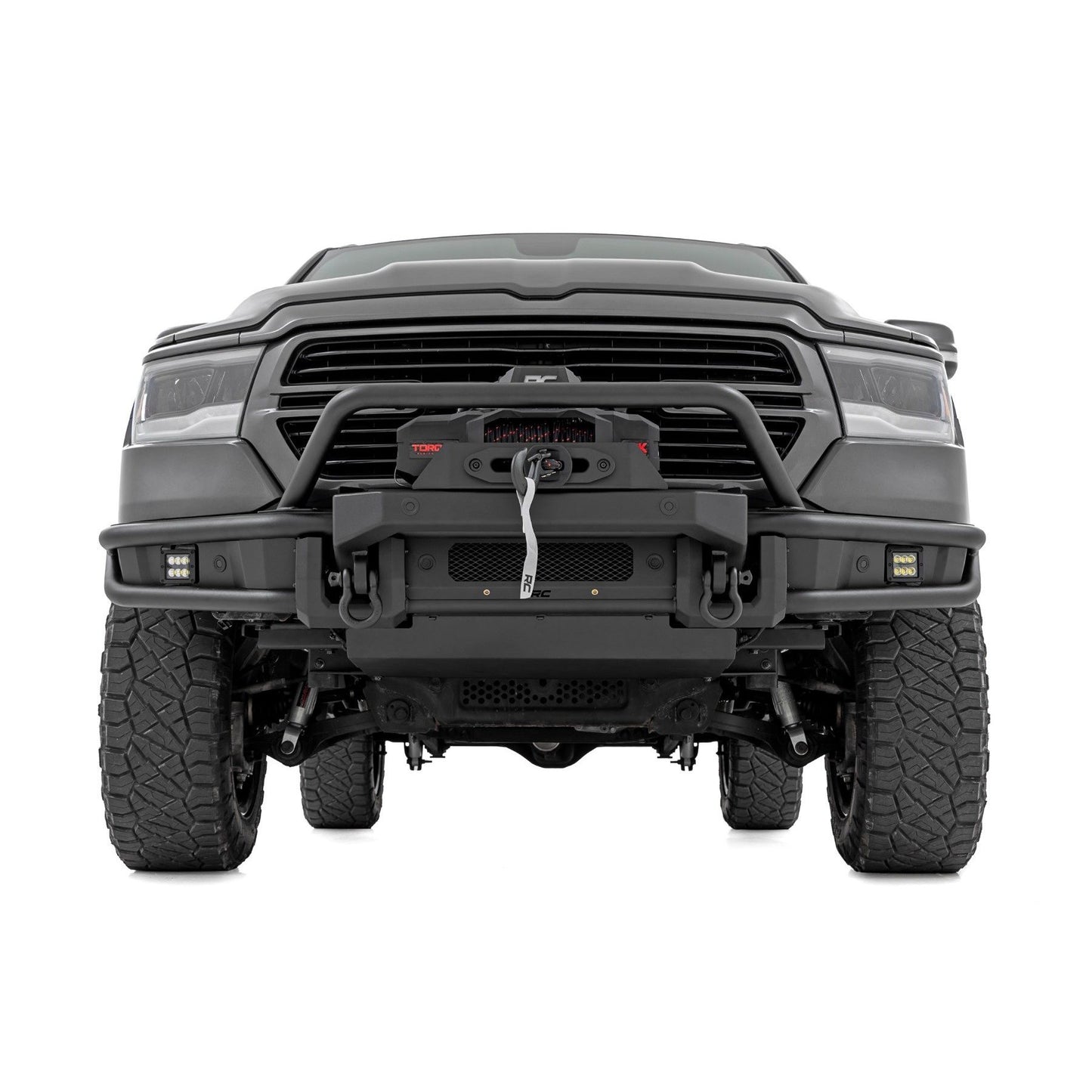 ROUGH COUNTRY Front Bumper | Tubular | Winch Mount | Ram 1500 2WD/4WD (2019-2024) | 51214W